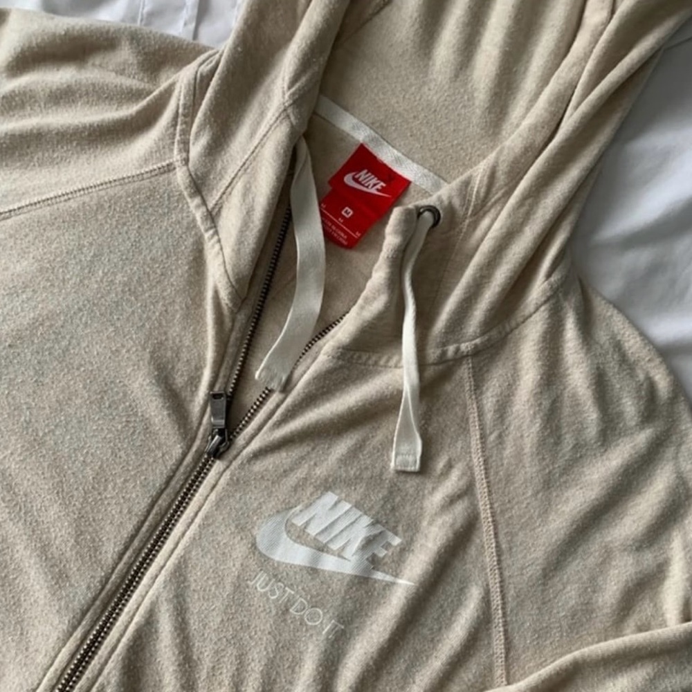 Nike Light Beige Hoodie with Logo